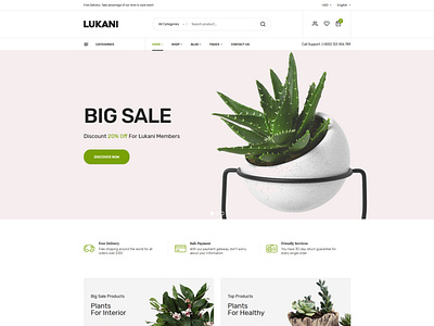 Lukani – Plant and Flower Shop eCommerce HTML Template bootstrap clean ecommerce flowers garden html5 interior landscape gardener modern nursery online shop plant plants responsive tree shop trees plantation wood