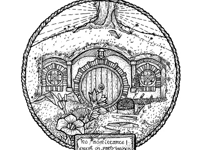 Bilbo's hut art artwork castanea fantasy frodo hobbit illustration lord or the rings lotr tolkien