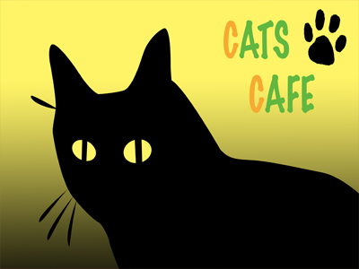 Cats Cafe billboard cafe cat cats meow sign store videogame viewtiful viewtiful joe yellow