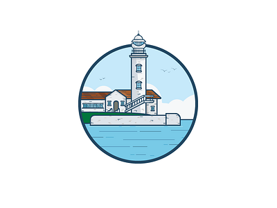Lighthouse birds graphic home icon illustrator imagine lighthouse vector water