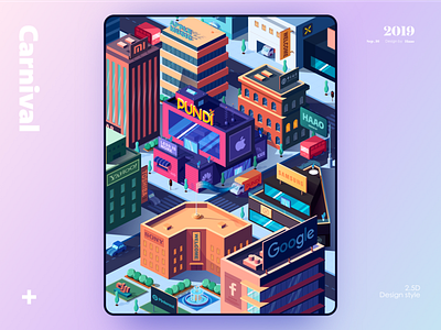 building carnival 2.5d affinitydesigner illustrations isometric isometric design vector