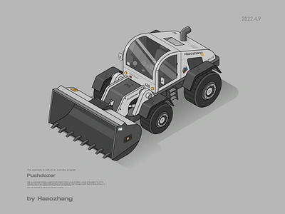 Pushdozer 2.5d bulldozer gray isometric pushdozer