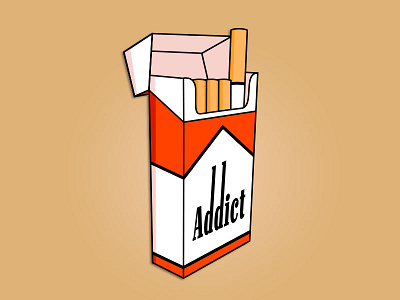 Cigarette Addict addict cigarette creative design drawing graphic illustration line pinbadge simple smoke