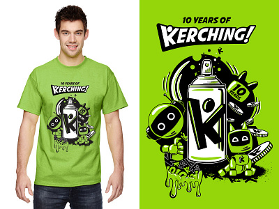 T-shirt design for Kerching 10 years