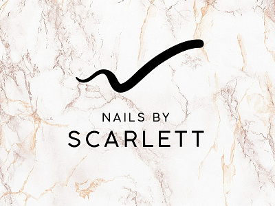 Logo - Nails By Scarlett beauty branding creative design feminine gold icon logo marble modern nails simple