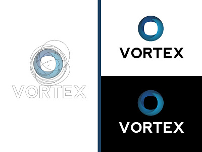 Vortex Logo blue branding circle design gradient graphic icon logo new overlay property shape