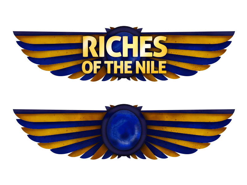 Riches of the Nile logo concept brand brushes casino concept design detail egypt gambling game illustration logo wings
