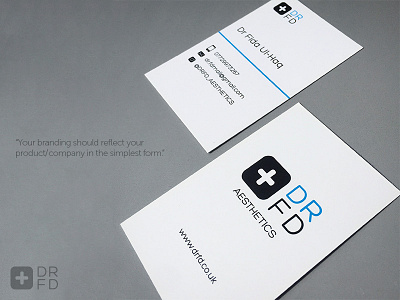 DRFD Aesthetics branding clean creative design doctor graphic logo medical personal print