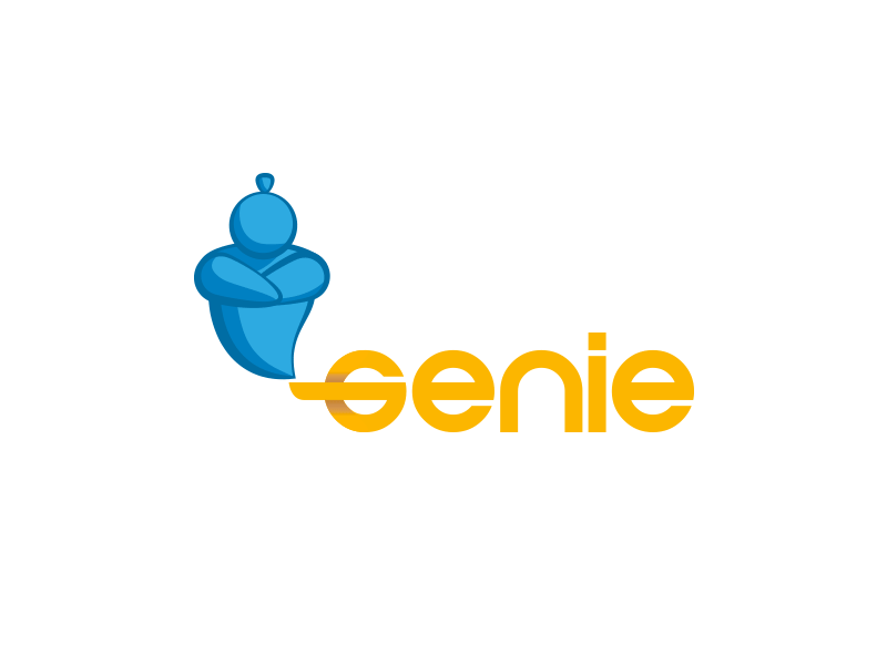 Genie Logo clean colour creative design flat genie geometric gradient graphic logo type typography