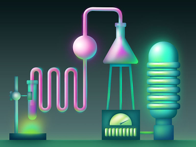 Science Illustration background brand colour design illustration illustrator lighting photoshop science shading uv wacom