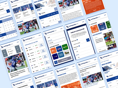 Bettingodds.com mobile pages ads article branding mobile offers product design sports tables ui ux webdesign website