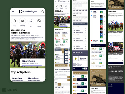 HorseRacing.net Mobile Website branding clean ui creative design figma horse racing loading mobile design navigation product design ui ux ux design webdesign website