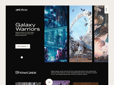 Galaxy x Warriors (Concept 2) crypto dark theme landing page nft