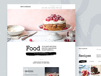 Bea's cookbook blog redesign bea blog food photography recipes ui webdesign webpage website wordpress