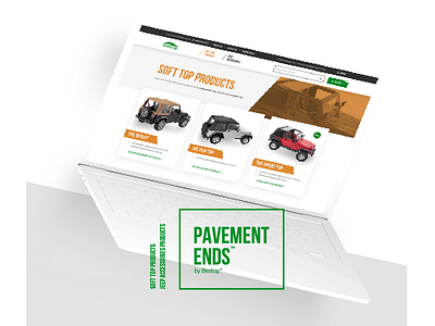 Pavement Ends online store commerce homepage interaction design logo mockup online store product page ui ux