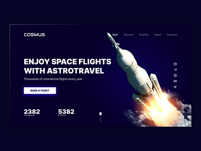 Space Flights UI branding design graphic design ui ux web design