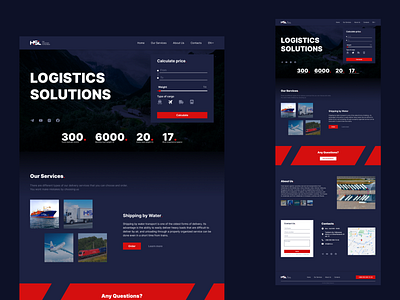 Logistics Website Design design ui ux web design