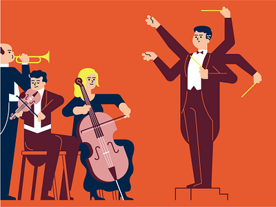 Opus classical music design festival flat icon illustration illustrator minimal music music art opera orchestra red vector web