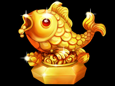Lucky Gold-Fish- Slot Symbol cartoon casino chinese icon poster slots symbol