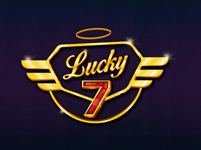 Dribble 7 angel casino game logodesign luck slots