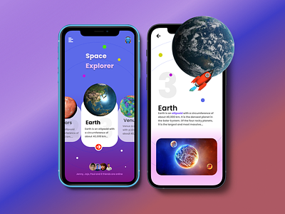 Space Explorer app branding design graphic design ui vector