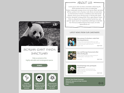 Panda Sanctuary Homepagedesign