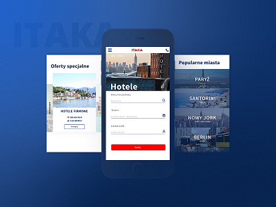 Mobile website Itaka booking city holidays hotels iphone itaka mobile mockup responsible vacation web website