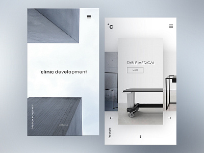 Website Clinic development clean corporate design equipment gallery medical mobile simple table web