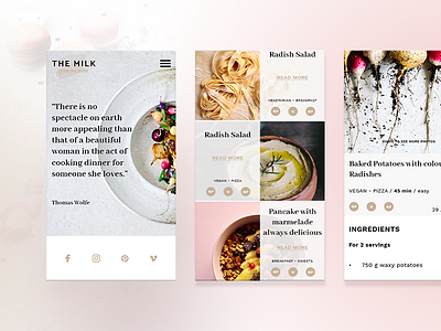 The Milk, mobile version, blog