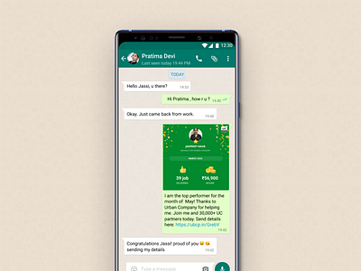 Partner Referrals on WhatsApp chat facebook referral uidesign ux design uxdesign whatsapp