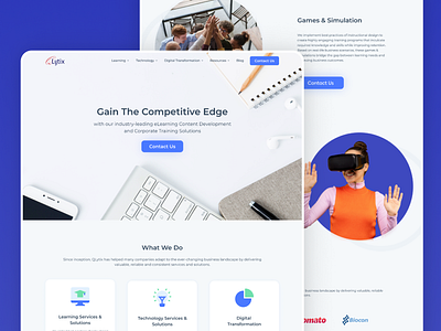 Landing Page for LMS