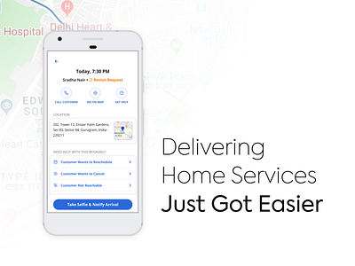 Redesign Of Service Delivery Flow app design booking delivery app gig location app mapbox order professionals repeat