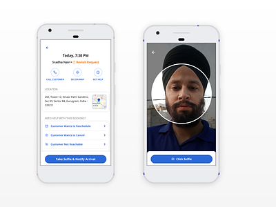 Revamping The Service Delivery Experience for UC Partners android contact delivery invoice map mobile navigation selfie ui design ux design verification