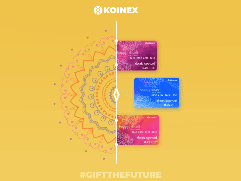 Gift Of The Future - Koinex Diwali Crypto Cards blockchain branding card celebration crypto design diwali giftcard illustration landing layout mandala ui ux