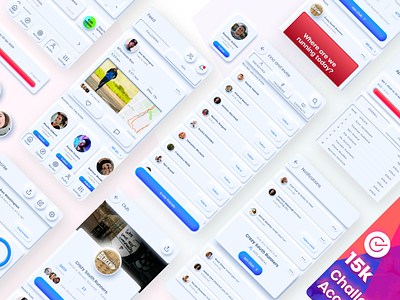 Neomorphic Running App challenges feed follow neomorphic neomorphism notifications profile runner running app soft ui statistics