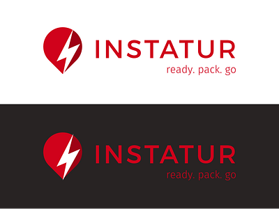 INSTATUR branding flash location pin red travel agency