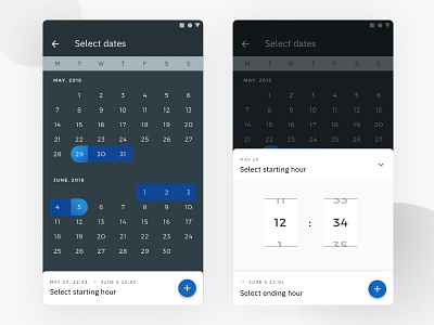 Date Range And Time Picker calendar date hours time