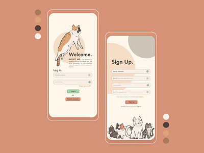 Cat adoption app | Daily UI Challenge 001 (Sign up)