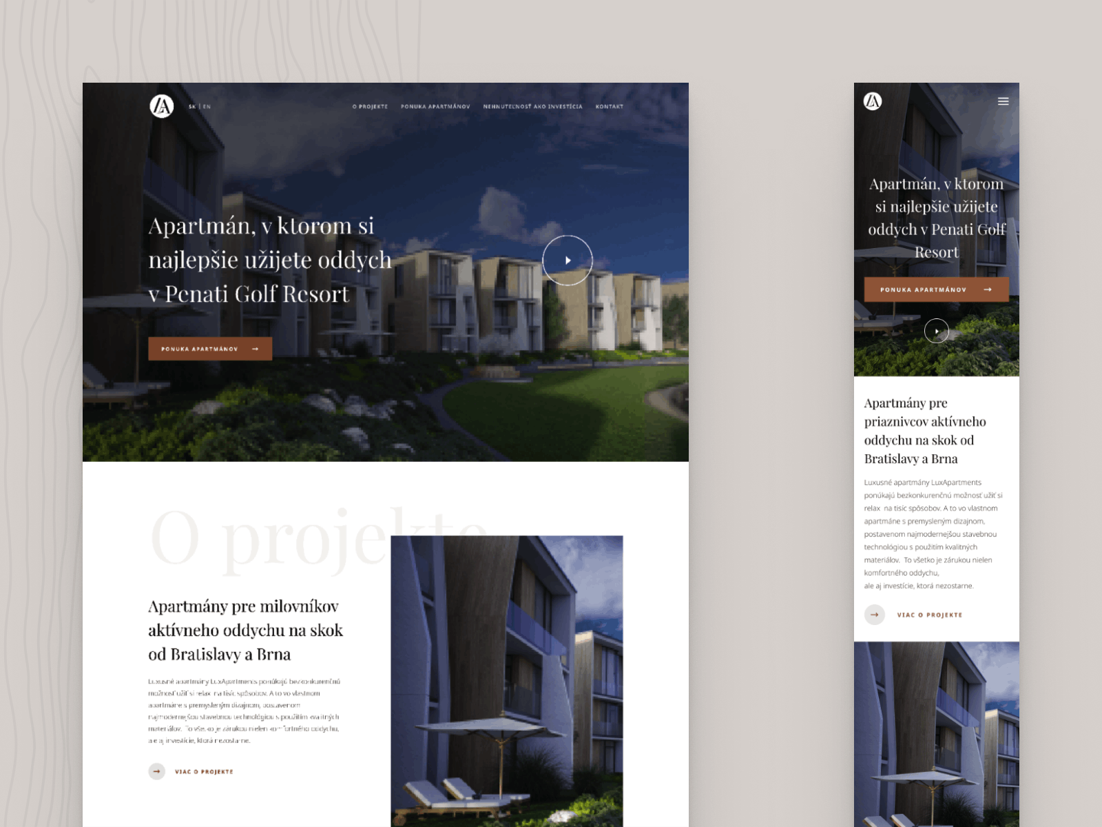 LuxApartments.sk / Responsive versions