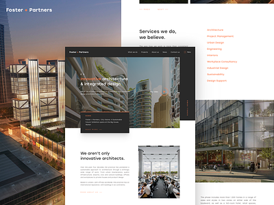 Foster + Partners – redesign agency architecture building design logo minimalism norman foster studio ui ux webdesign