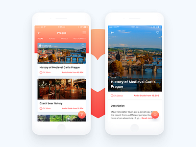 Moly – City Guide App app city guide mobile app prague reservation travel ui ux