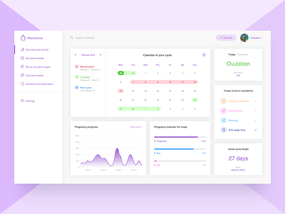 Overview / Menstruo / Period planner for women