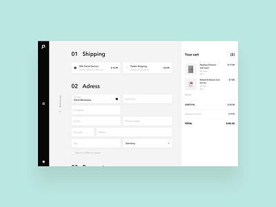 paperan / shopping exploration / checkout process cart checkout ecommerce paperan process shipping shopping ui ux webdesign