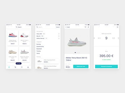 Fluffy / Sneakers App / Shopping experience app design e commerce ecommerce mobile animation mobile app sneakers ui ux