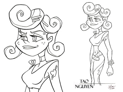 Tao Nguyen's Gwen Drawing cartoondrawing characterdesign comicbookart conceptart coolrockchick disney gwenstephanie sketchdrawing taonguyen tatoo visualdevelopment