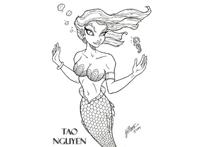 Tao Nguyen's Mermaid Girl Drawing