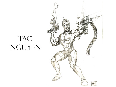 Tao Nguyen's Punisher Sketch Drawing comicbookart machingeguns marveldccomics moviefanart pencilsketchdrawing punisher superhero taonguyen
