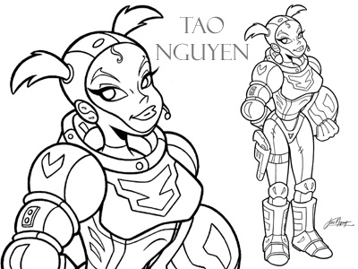 Tao Nguyen's Space Girl Drawing astronaut cartoondrawing characterdesign comicbookart cowboy girl outerspace pencilsketchdrawing space startrek starwars taonguyen