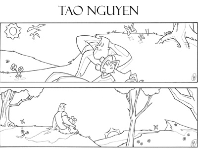 Tao Nguyen's Storyboards 2 cartoondrawings characterdesigns conceptart disney family forest nature sketchdrawings storyboards sunshine taonguyen