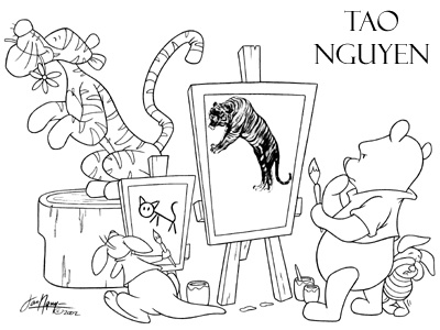 Tao Nguyen's Winnie The Pooh Concept Art cartoon characterdesign conceptart disney piglet roo sketchdrawing taonguyen tiger tigger winniethepooh